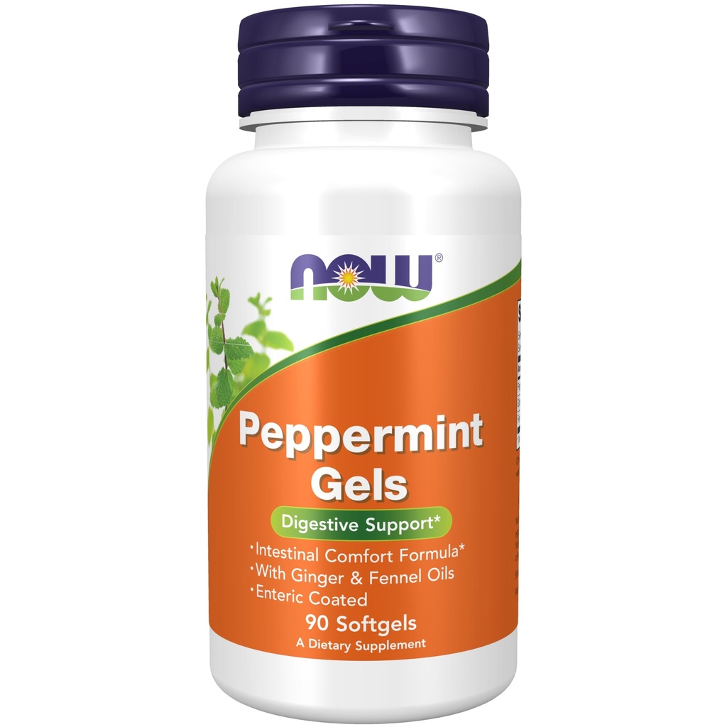 JETZT Nahrungsergänzungsmittel, Pfefferminzgele mit Ginger & Fennel Ölen, Enteric Coated, Verdauungsunterstützung*, 90 Softgels