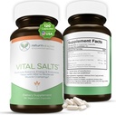 Sels vitaux, Sels d'électrolyte pour l'énergie et l'endurance, Chlorure de sodium, Suppléments d'électrolyte, Supplément de soutien de la pression artérielle, Relief des crampes musculaires, 120 Capsules de sel - Retour santé