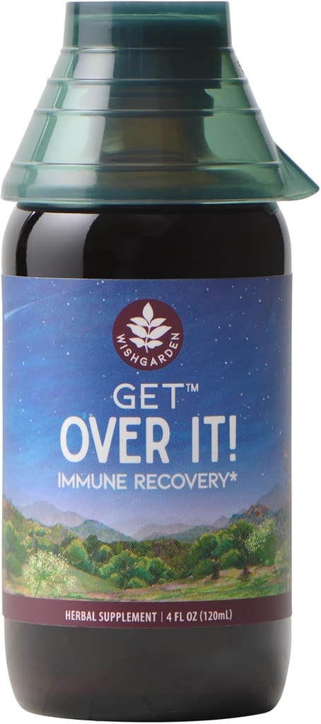 WishJarden Herbs Get Over it! - supplément de récupération d'immunité à base de plantes et de booster immunitaire Teinture, fournit un boost d'immunité pour aider à éliminer les états étouffés, soutien immunitaire, soutien pulmonaire, biotique, 4oz
