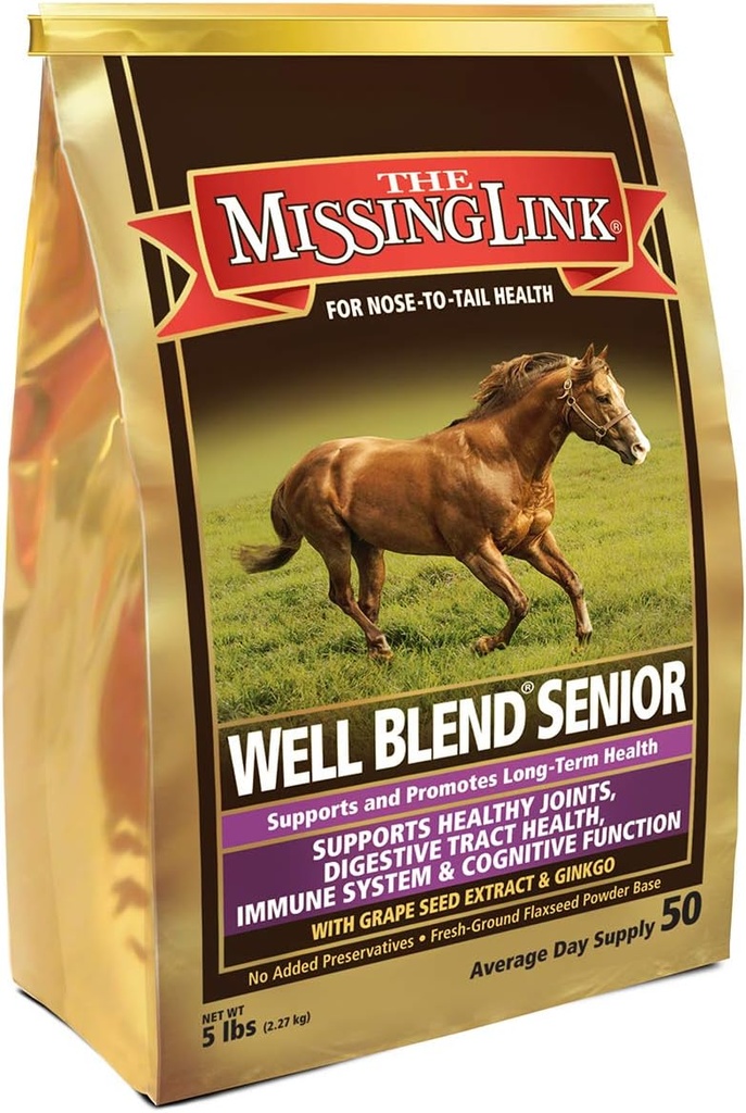 Der fehlende Link Equine Well Blend Senior Superfood Supplement Powder, 5 lb. Tasche / 50 Tage Versorgung