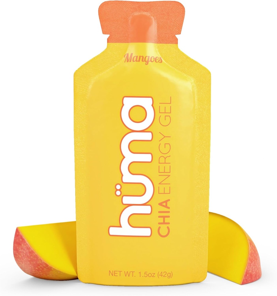 Huma Chia Gel d'énergie, mangues, 12 gels - Première nutrition sportive pour l'endurance