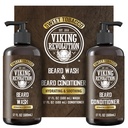 Viking Revolution Bart Wash and Beard Conditioner für Männer mit Argan Öl und Jojoba Öl - Bart Weichmacher und Stärkung Bart Pflege Bart Shampoo und Conditioner mit Bartöl (17oz, Sweet Tobacco)