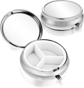 Sibba 3 Compartment Portable Medicine Pill Case, Travel Multi-Functional Moisture Proof Pill Box per Purse & Pocket, Cute Metal Medicine Pill Organizer Box per Vitamine, Fish Oil & Supplementi