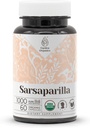 Sarsaparilla USDA Organic 60 Capsules | High-Potency Natural Supplement | Certified Organic Vegetarian Capsules and Organic Sarsparilla (Hemidesmus indicus) Dried Root (60 Capsules)