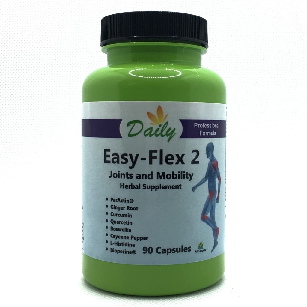 Fabrication quotidienne Easy-Flex 2TM (Andrographis Paniculata, Boswellia Extract, L-Histidine, Curcumine (turcuma), Quercetin, Black Pepper Extract, Ginger Root Powder & Cayenne Pepper)