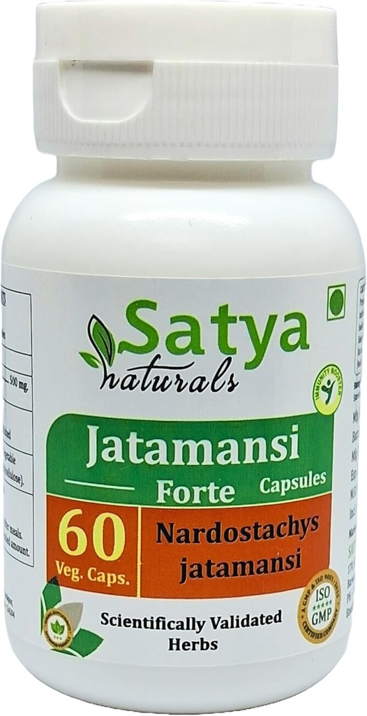 Jatamansi Forte Kapseln 500 mg. 60 Veg. Kapsel | Jatamansi (Nardostachys Jatamansi) Extrakt Kapseln für Männer und Frauen | Ayurvedische Kräuterergänzung / Heilmittel | 10:1 Forte (1 Flasche 60 Kapseln)