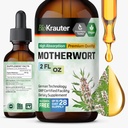 BIO KRAUTER Motherwort Tincture - Estratto di erbe di bambola madre - Supplemento liquido per la salute delle donne - Promuove la calma - Alcol & Sugar Free - Vegan Drops 2 Fl.Oz.