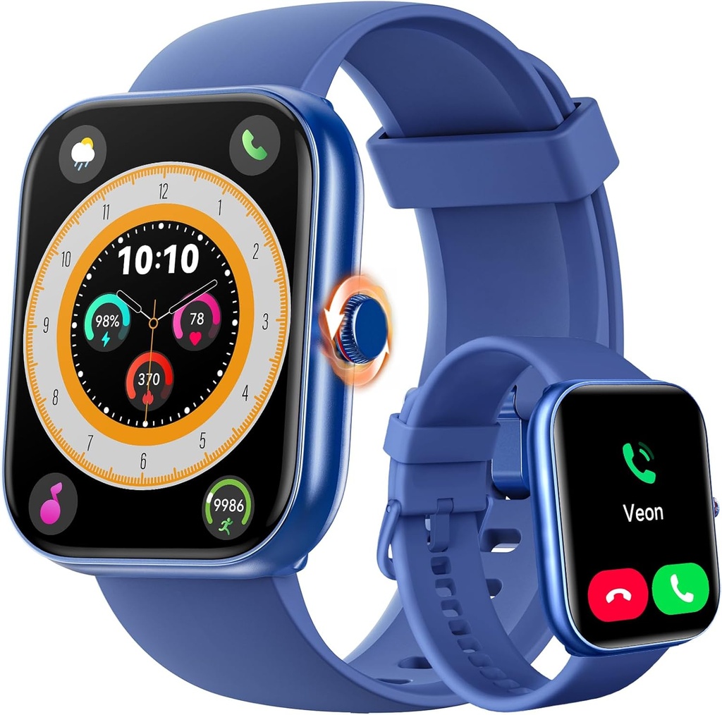 ENOMIR Smart Watch for Women Men (Answer/Make Calls) Compatibile con iPhone/Android/Samsung, Alexa Built-in, [1.91" HD Screen] Orologio fitness impermeabile con frequenza cardiaca/Sleep/SpO2 Monitor(Blue)