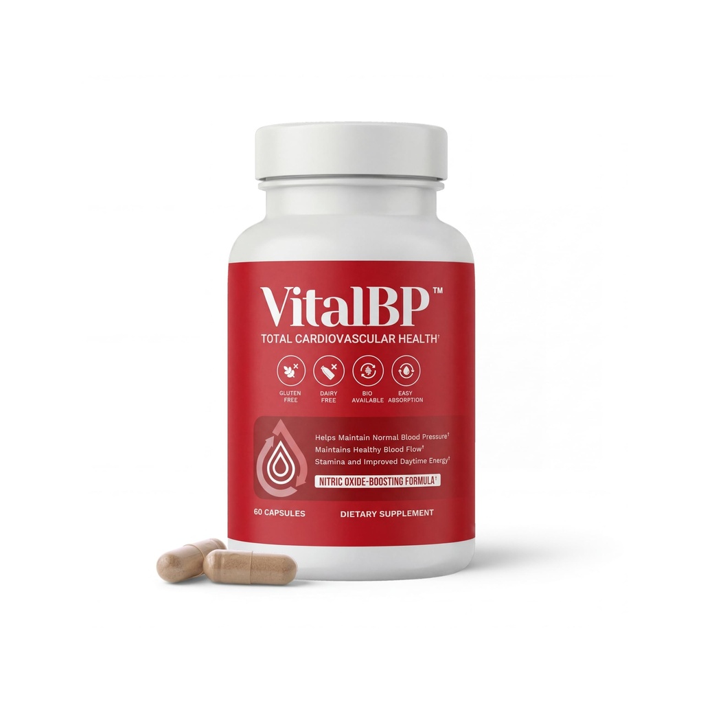 Vital BP - Supporto per la pressione sanguigna normale - Supporta il flusso sanguigno & Arteries - con CoQ10, L-citrullina e K2 & D3-60 capsule