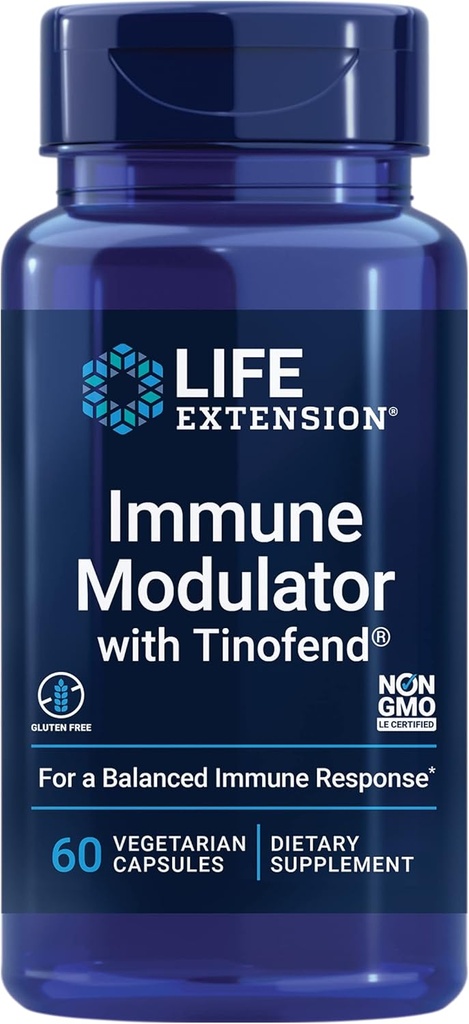 Life Extension Immune Modulator mit Tinofend®, Leistungsstarke Immungesundheitsunterstützung, standardisierter Tinospora Pflanzenextrakt, Glutenfrei, Non-GMO, Vegetarisch, 60 Kapseln