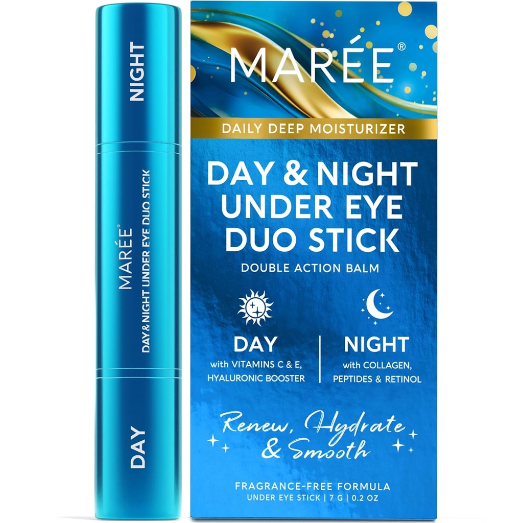 MAREE Under Eye Balm Stick - Under Eye Brightener per Dark Circles Anti-aging Face Moisturizer - Acido Ialuronico Vitamina C Siero & Crema Retinol Cura della pelle - Bastone di rughe idratante Retinol Balm