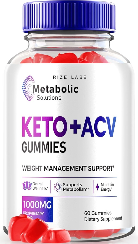rize labs Soluzioni metaboliche Keto+ACV Gummies per la perdita di peso avanzata, Aceto di sidro di mele, Recensioni ufficiali (60 Gummies)