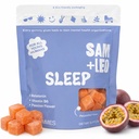 SAM+LEO Schlafgummis für Kinder & Jugendliche mit Melatonin, Passion Flower & Vitamin B6 - Sanfte Schlafhilfegummis für restliche Schlaf | Natürlich, Drug Free, Vegan & Gluten frei, Passionsfrucht Flavor (60 ct)