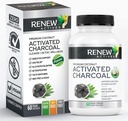 Renouveler les actifs activés Supplément de charbon 1100MG par 2 capsules - Soutien digestif et formule de blanchiment des dents, sans ingrédients artificiels - Fabriqué au Canada - 60 capsules