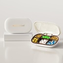 Piccolo caso Pillola con 6 scomparti, Delicato scatola di pillole giornaliere per il borsellino, Pill Organizer Pill Container Pill Holder per vitamine, Fish Oil, Supplementi e farmaci (bianco)