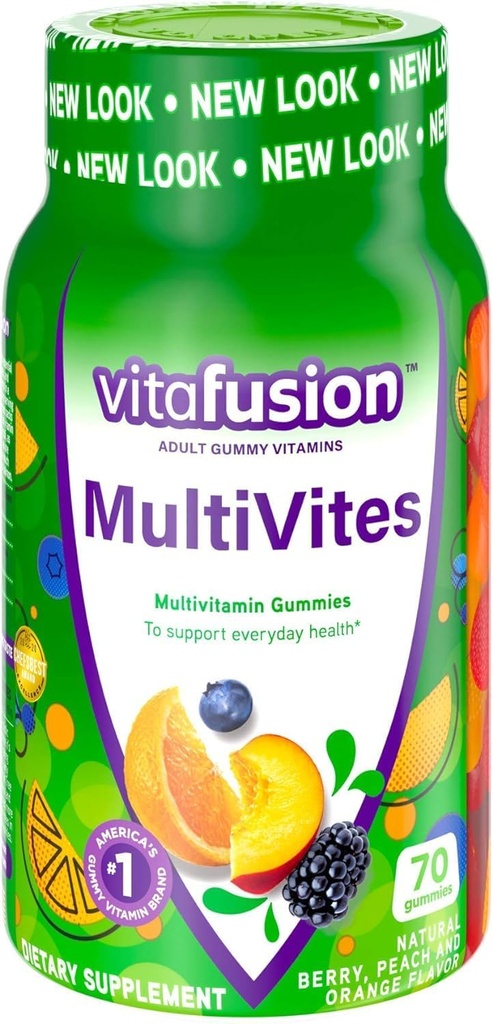 Vitafusion Multi Vites Gummy Vitamine, Berry, Pfirsich und Orange - 70 Gummi
