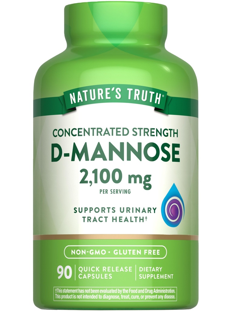 La verità della natura D-Mannose capsule | 2100mg | 90 pillole | Non-GMO & Gluten Supplemento gratuito