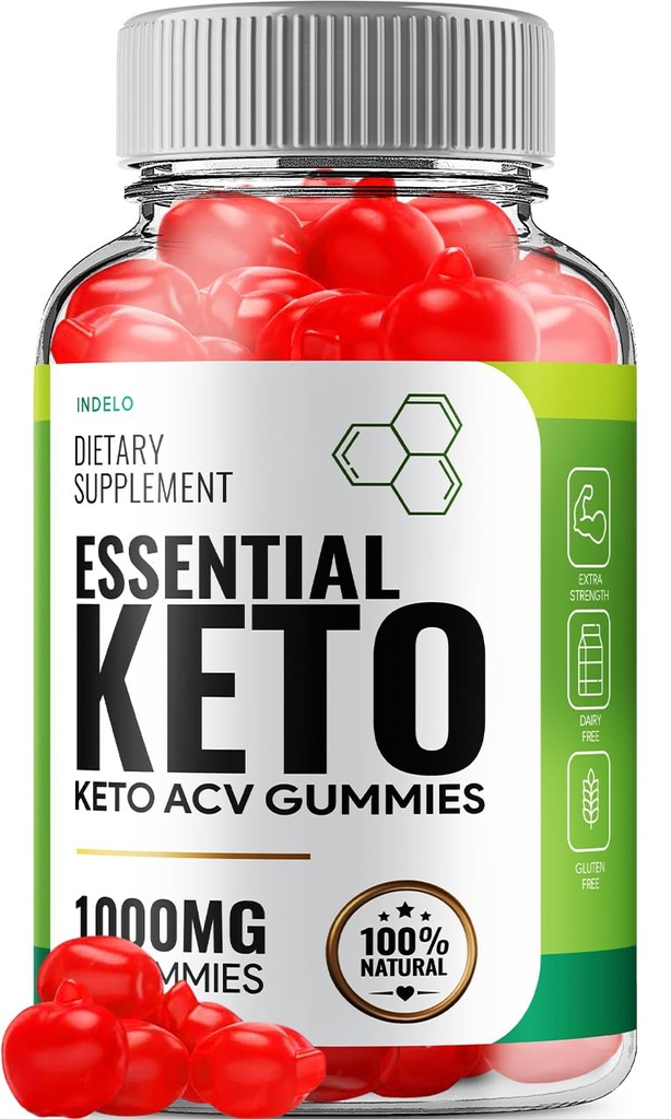 Essential Keto ACV Gummies - Advanced Formula Essential Keto + ACV Gestione del peso Gummies Aceto di sidro di mele Keto Essential ACV Gummies Integrazione alimentare Recensioni Vitamina B12 B6 (60 Gummies)