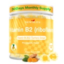 Vitamin B2 Gummie Riboflavin 400mg für Männer Kaubare B2 Vitamine für Erwachsene mit B Complex Turmeric Extract für Verdauungskomfort, Nervous System Support, Vegan, Zuckerfrei, Ananas Flavor,60 Zähler