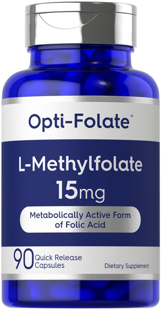 Carlyle L Methylfolate 15mg | 90 Kapseln | Max Potency | Optimiert und aktiviert | Non-GMO, Gluten Free | Methyl Folate, 5-MTHF | von Opti-Folate