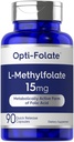 Carlyle L Methylfolate 15mg | 90 Kapseln | Max Potency | Optimiert und aktiviert | Non-GMO, Gluten Free | Methyl Folate, 5-MTHF | von Opti-Folate