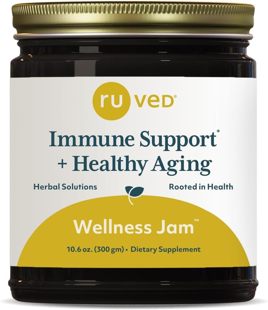 ruved Wellness Jam - Amla Jam mit Honig, Chyawanprash für Immununterstützung & Verdauungsgesundheit, Ayurvedic Blend mit Amla & Ashwagandha - 10.6 Unze Jar (1 Zähler)