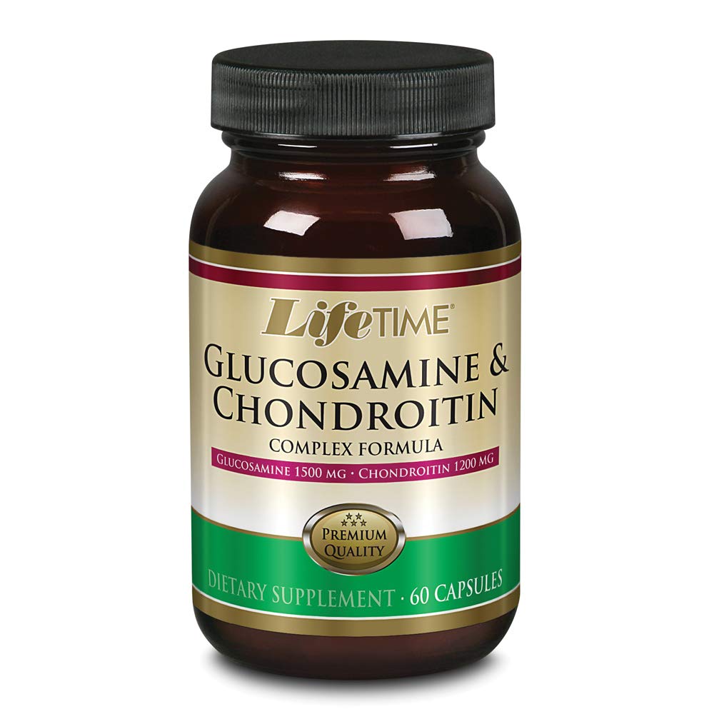 LIFETIME Glucosamin Chondroitin Komplex | Unterstützung Mobilität, Gelenke & Erholung | 1500mg Glucosamin, 1200mg Chondroitin | 60 Kapseln
