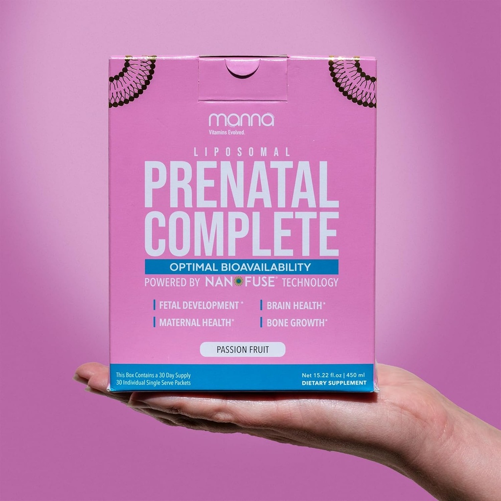 Vitamines de la manna Evolved - Liposomique Prénatal Complet - Vitamines prénatales liquides pour les femmes - Meilleures vitamines prénatales pour les femmes enceintes pour tous les stades de la grossesse