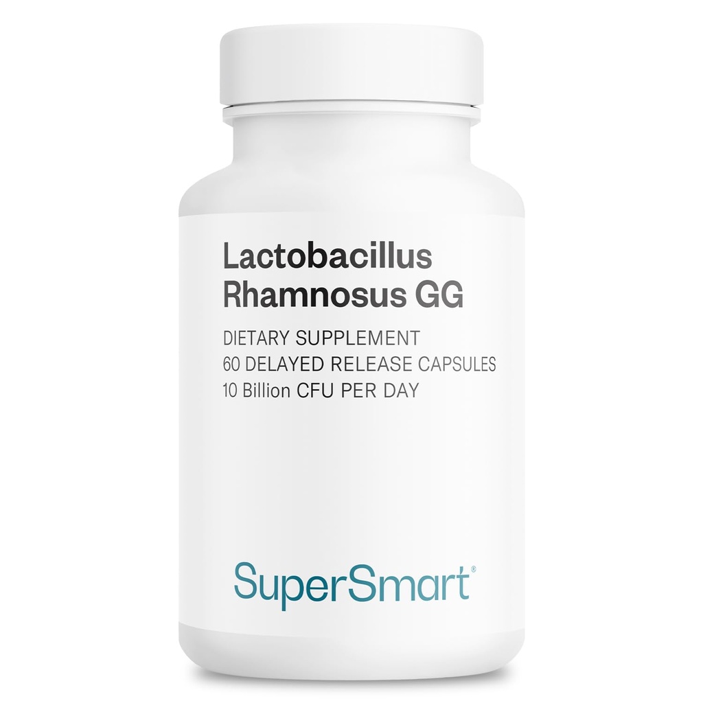 Supersmart Lactobacillus Rhamnosus GG 10 milliards CFU par jour (LGG Probiotic with Inulin) - L. Rhamnosus Supplément - sans OGM et sans gluten - 60 gélules DR