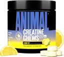 Animal Creatine Chews Tablets - Enhanced Creatine Monohydrate with AstraGin to Improve Absorption, Sea Salt for Added Pumps, Delicious and Convenient Chewable Tablets - Lemon Ice