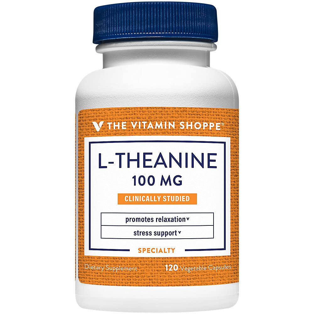 La vitamina Shoppe L-teanina 100MG, Ingrediente Clinicamente Studiato, Supporta Rilassamento & Stress (120 capsule)