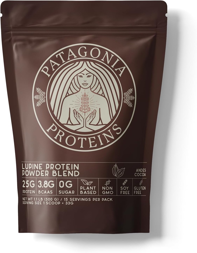 Protéines végétales récoltées en Patagonie, 25g, 110 Cal, 3,8g BCAAs, à base végétale, non OGM, sans sucre, sans soja, sans gluten (Andes Coca, 15 portions)