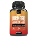 Envy Nutrition Turmeric & Ginger Supplement Capsules with Apple Cider Vinegar - Enhanced Immunity & Metabolism Support - 95% Curcuminoids, Bioperine (Black Pepper) for Superior Absorption - 60 Caps
