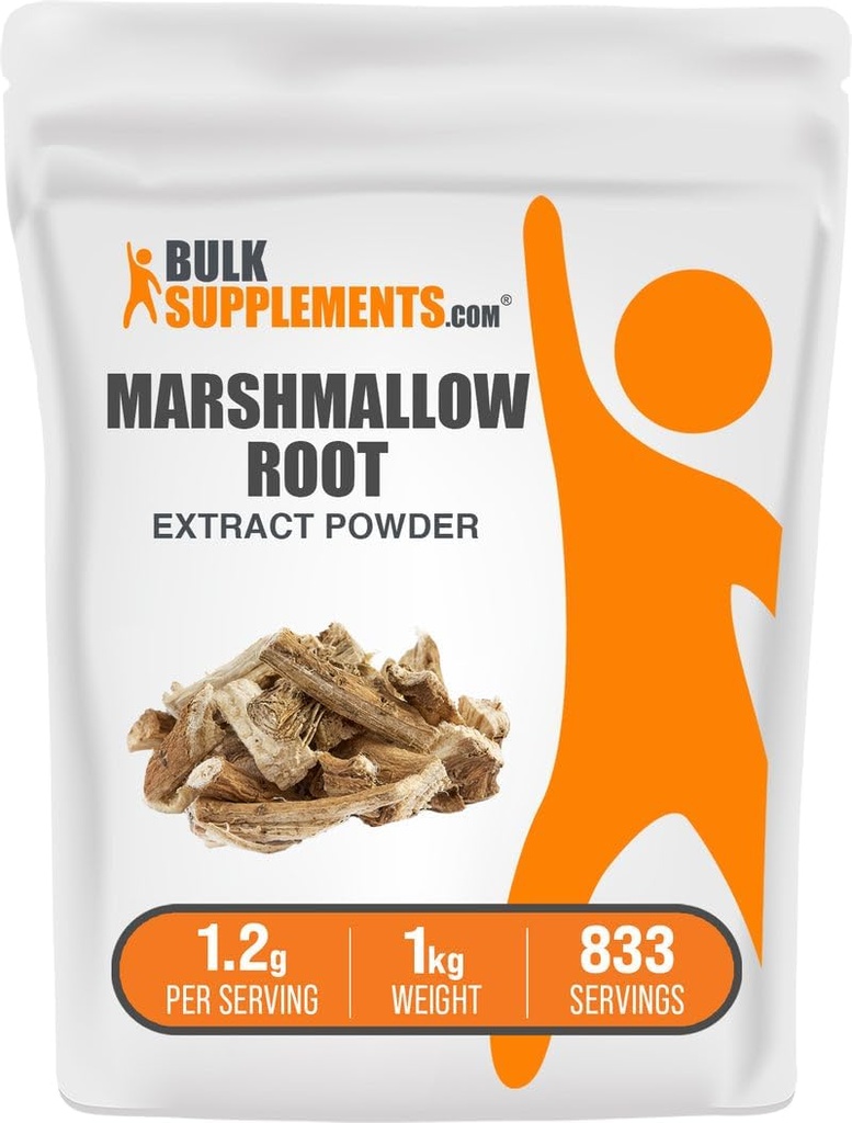 BulkSupplements.com Marshmallow Root Extract Powder - Marshmallow Root Supplement, Herbal Supplement - Gluten Free, 1.2g per Serving, 1kg (2.2 lbs) (Pack of 1)