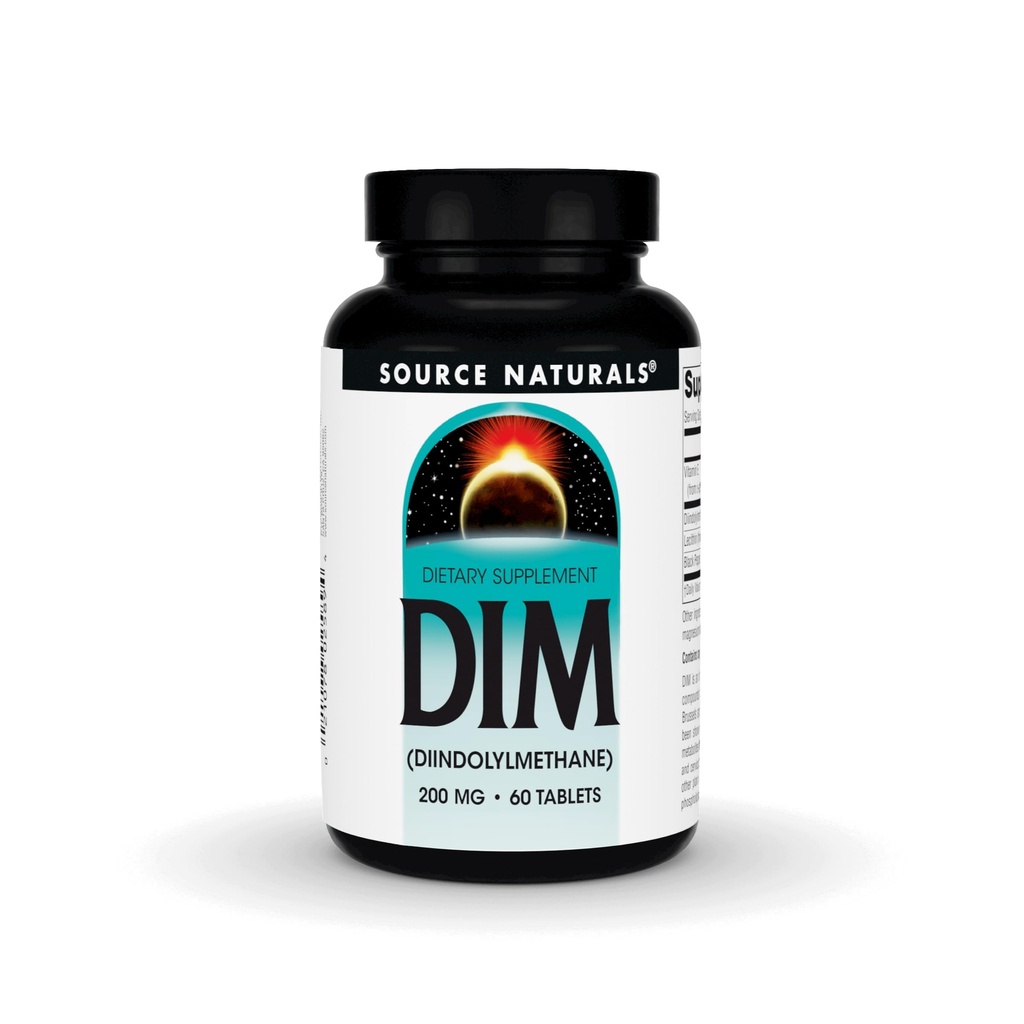 Fonte Naturals DIM, Diindolylmethane 200mg con BioPerine, Vitamina E & Più - 60 compresse