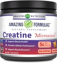 Formules étonnantes Supplément de poudre monohydratée de créatine micronisée $ 5000 mg par portion $ Supplément idéal avant et après l'entraînement $ Made in USA (1 LB, Fruit Punch)