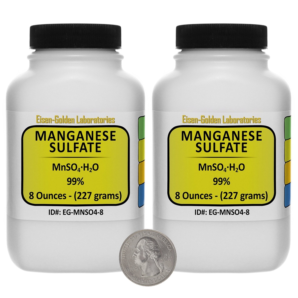Manganese Sulfate [MnSO4(H2O)] 99% AR Grade Powder 1 Lb in Two Space-Saver Bottles