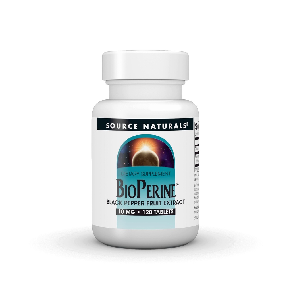 Fonte Naturals BioPerine - Estratto di frutta di pepe nero, promuove l'assorbimento nutriente* 10 mg, 120 compresse