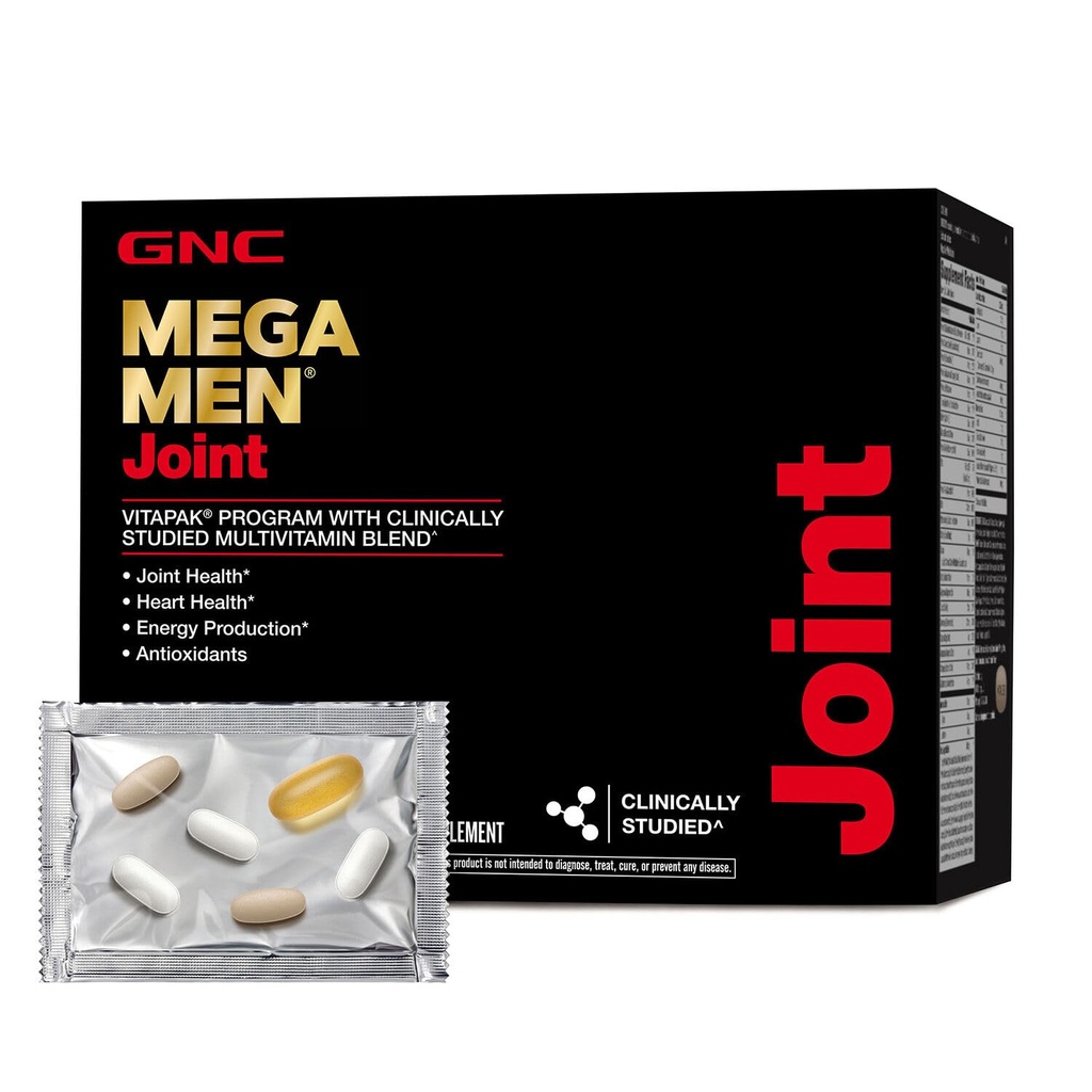 GNC Mega Men Joint Vitapak Program, Conveniente Nutrizione Completa, 3 Prodotti in 1 Confezione, Move Better, Comfort & Function, Multivitamina Uomo, Glucosamina & Chondroitin, 30 Pacchetti giornalieri