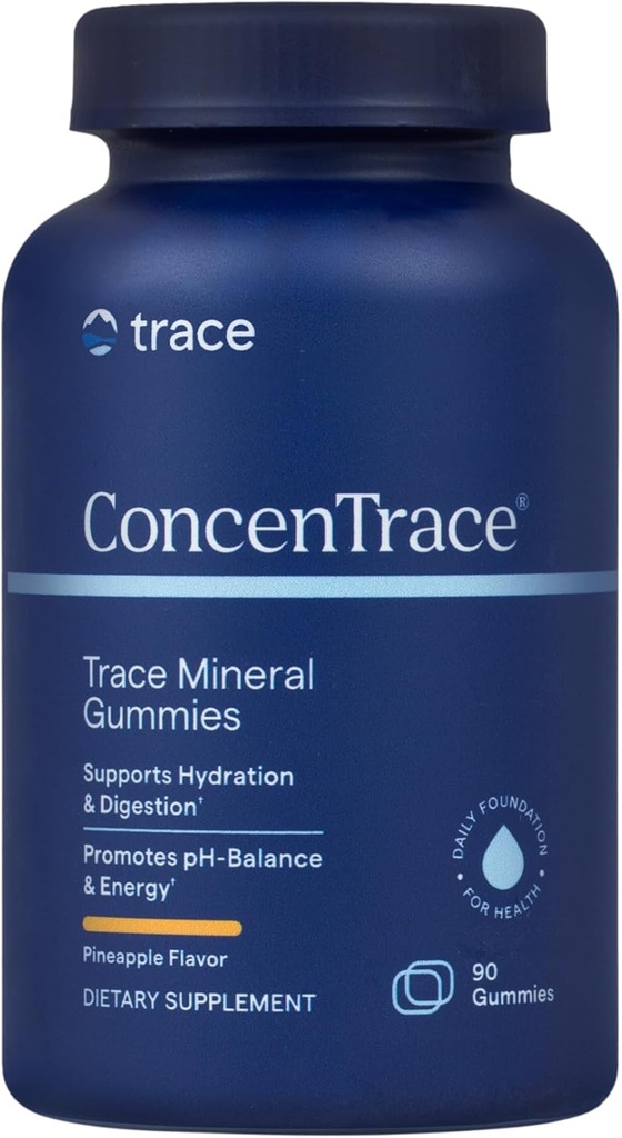 Trace Minerals | ConcenTrace Chewable Gummies Full Spectrum | Fornire Potent Energy, Metabolic & Mood Support | Giunti sani Bones e denti | Ananas naturale | 90 ct