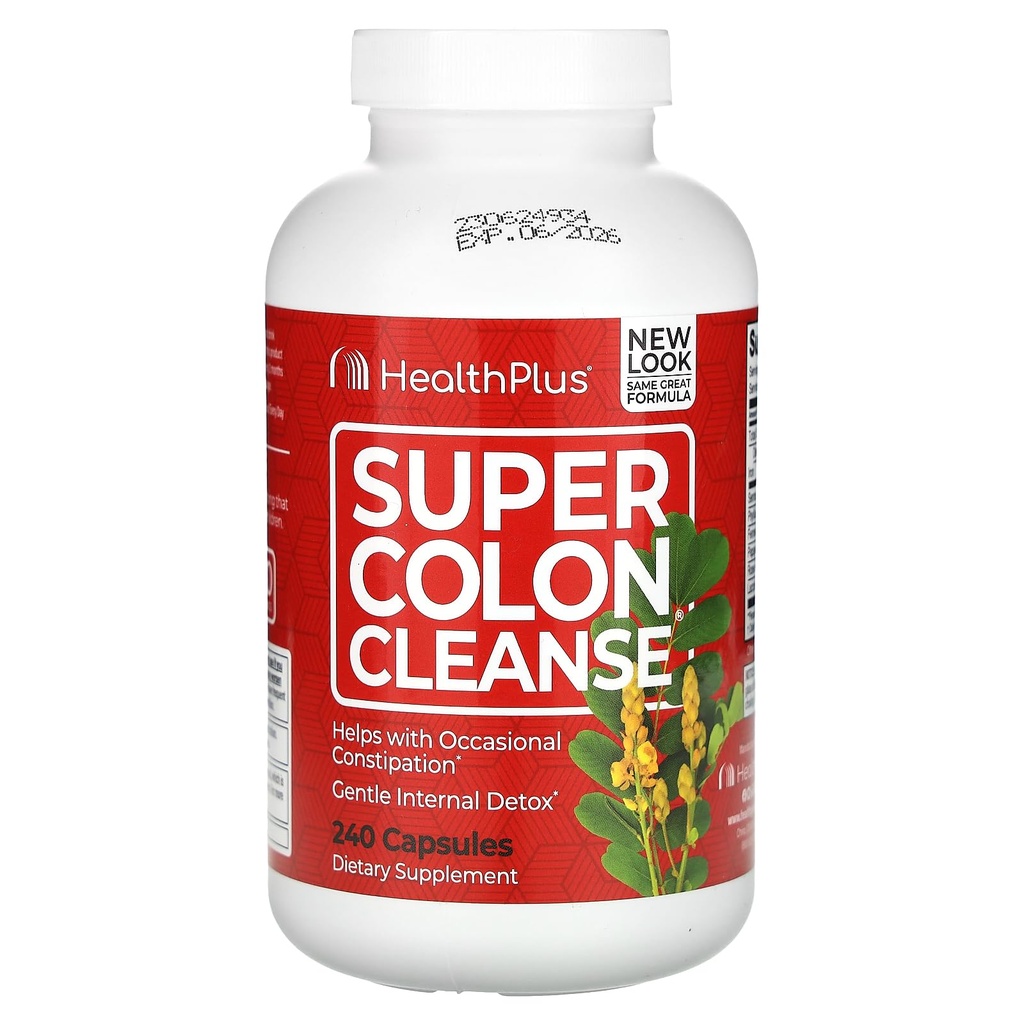 Salute Plus Inc Super Colon Cleanse 530 mg 240 capsule, il pacchetto può variare