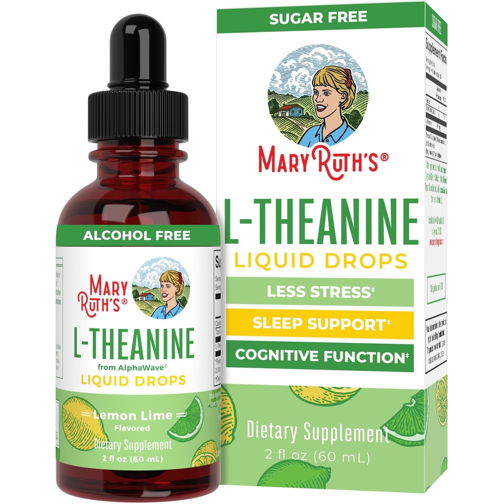 MaryRuth's L Theanine 200mg Flüssigkeitstropfen | Stimmung Unterstützung für Erwachsene & Kinder | Fokus Supplement | Natürliche Schlafunterstützung | Vegan | Non-GMO | Gluten Free | 30 Servicings