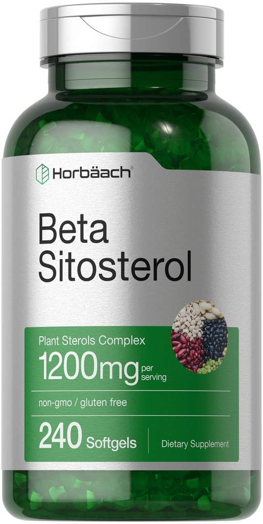 Horbäach Beta Sitostérol 1200mg. 240 Capsules Softgel Mega Strength.