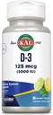 KAL Vitamin D-3 5000 IU ActivMelt, Instant Dissolve, Natürliche Lemon Lime Flavor, Gesunde Immunfunktion & Knochenunterstützung, 90 Servierungen, 90 Micro Tablets