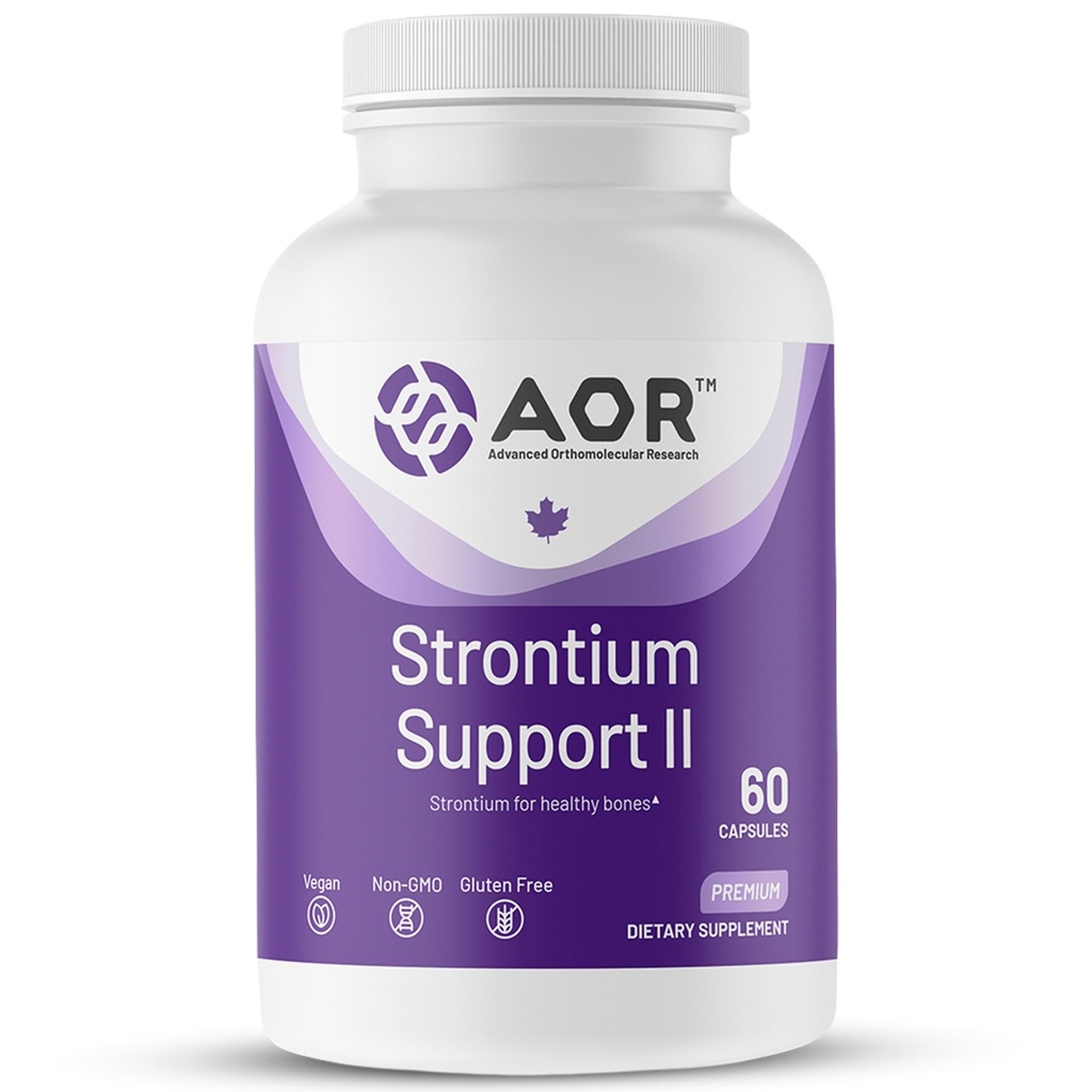 AOR, Strontium Support II, Mineralische Unterstützung für Knochengesundheit, Vegan, Non-GMO (60 Caps)