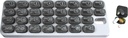 Monatliche Med Organizer mit 31 tägliche abnehmbare Pillen Pods für Zuhause, Arbeit, Reisen, nummerierte Pillen für Nahrungsergänzungsmittel und Vitamine (grau)