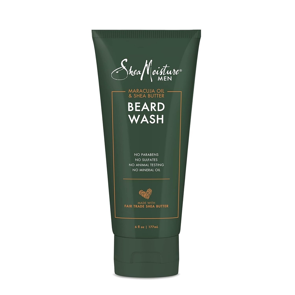 Laver à barbe en karité - Huile de Maracuja & Beurre de karité pour nettoyer profondément et rafraîchir - 6 oz