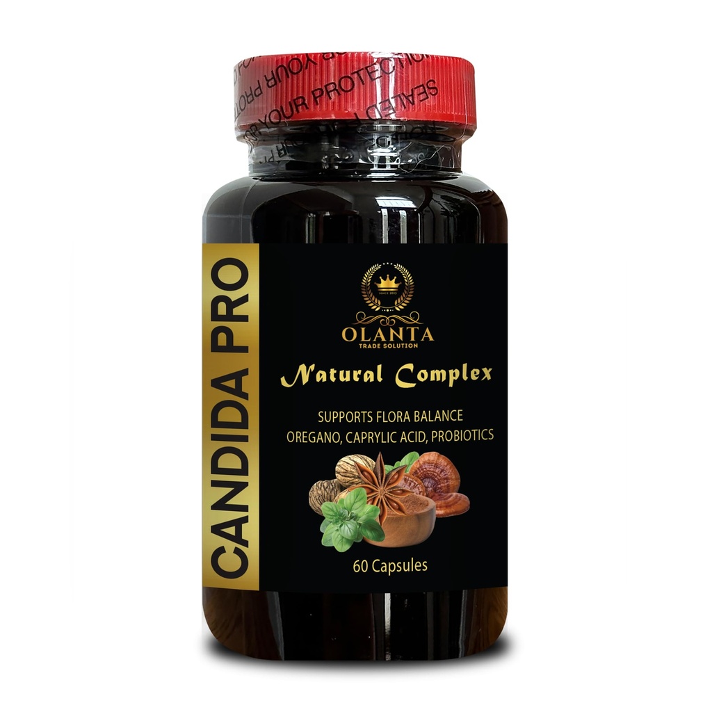 Candida Support Complex - Arabinogalactan Immune, Probiotika für Frauen Verdauungsmedizin, Oregano Blattextrakt, Darmreiniger, Gut Health Support - 1 Flasche 60 Kapseln