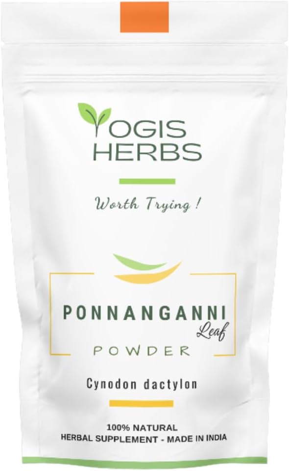 YOGIS HERBS Ponnanganni Leaf Powder (Sessile joyweed) – Integratore di salute olistico per occhio, pelle, ossa e benessere immunitario | Natural Detox Aid -100 GMS (3,5 oz)