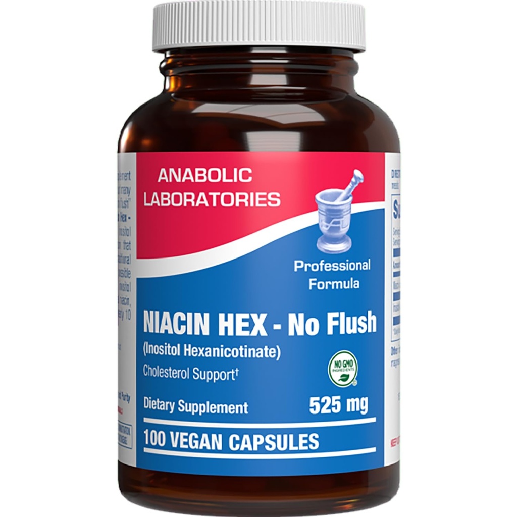 Alta assorbimento Vitamina B3 Niacin Flush Gratis - Formula clinica Flush Gratuito Niacin Supplemento da Inositol Hexanicotinate per la pelle del cuore & Nerve Support - Vegan Non-GMO Made in USA - 100 Servings